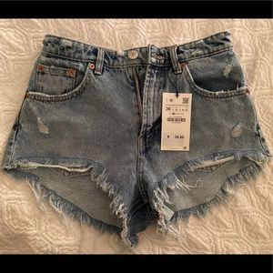 Zara Hi Rise Hot Pant Shorts TRF